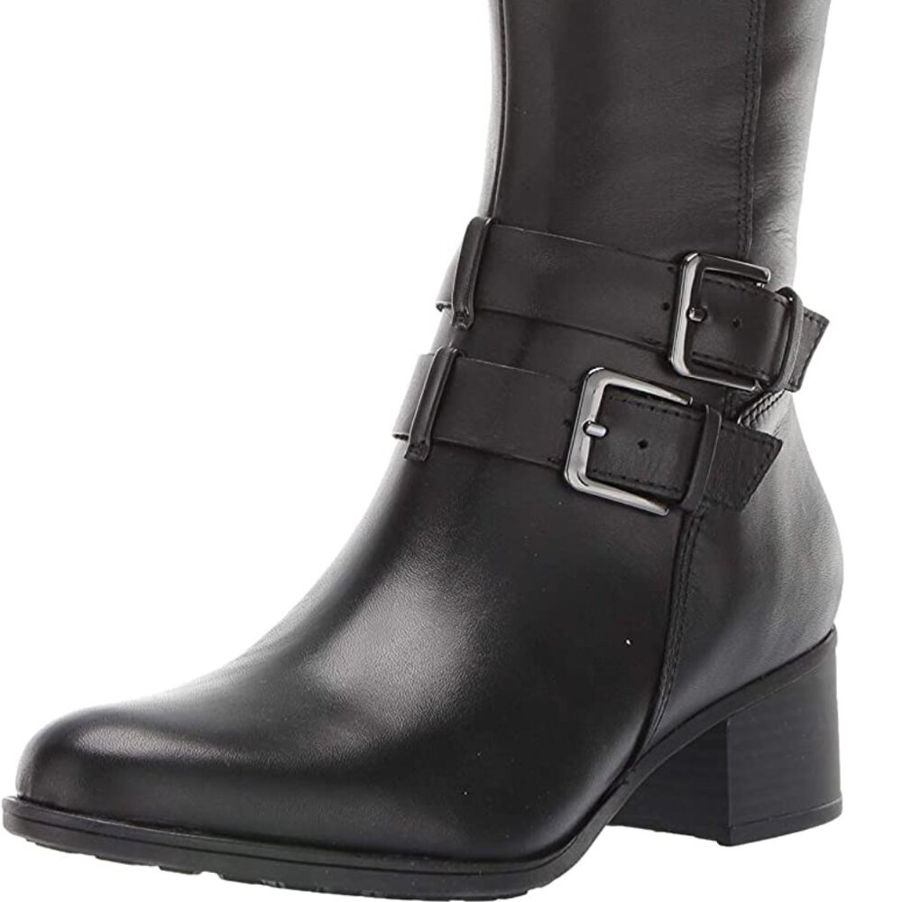 NWB Naturalizer Women's Dale Black WP Leather Knee High Boots sz 8 - Picture 2 of 12